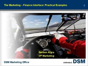 The Marketing Finance Interface Practical Examples Gerben Algra