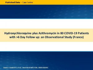 Published Data Case Series Hydroxychloroquine plus Azithromycin in