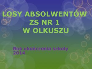 LOSY ABSOLWENTW ZS NR 1 W OLKUSZU Rok