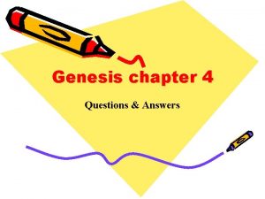 Genesis chapter 4 questions and answers