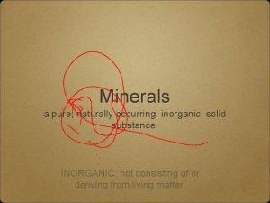 Minerals a pure naturally occurring inorganic solid substance