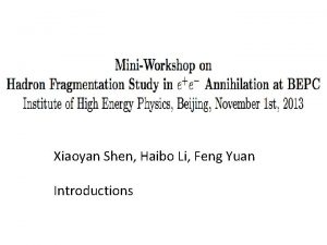 Xiaoyan Shen Haibo Li Feng Yuan Introductions Nucleon