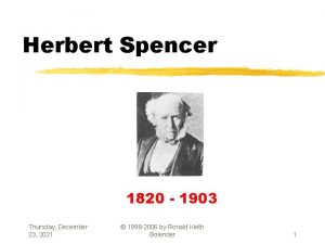 Herbert Spencer 1820 1903 Thursday December 23 2021