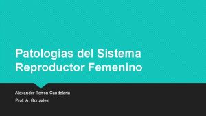 Patologias del Sistema Reproductor Femenino Alexander Terron Candelaria