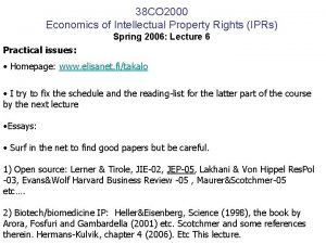 38 CO 2000 Economics of Intellectual Property Rights