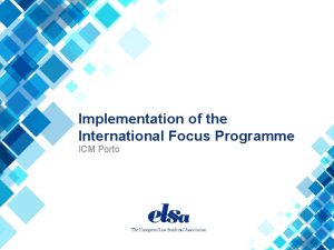 Implementation of the International Focus Programme ICM Porto