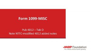 Form 1099 MISC Pub 4012 Tab D Note