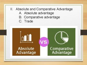 II Absolute and Comparative Advantage A Absolute advantage