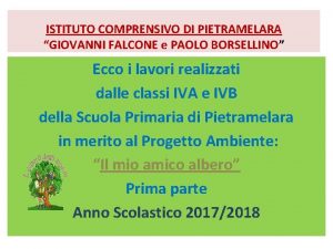 ISTITUTO COMPRENSIVO DI PIETRAMELARA GIOVANNI FALCONE e PAOLO