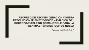 RECURSO DE RECONSIDERACIN CONTRA RESOLUCIN N 68 2020