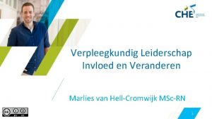 Verpleegkundig Leiderschap Invloed en Veranderen Marlies van HellCromwijk