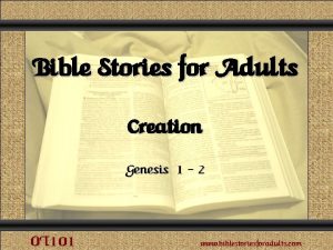 Creation Comunicacin y Gerencia Bible Stories for Adults