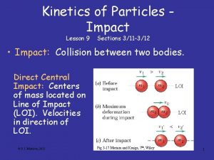 Kinetics of Particles Impact Lesson 9 Sections 311