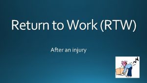 Return to Work RTW After an injury Return