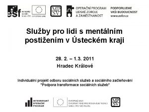 Sluby pro lidi s mentlnm postienm v steckm