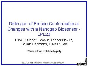 Detection of Protein Conformational Changes with a Nanogap