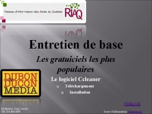 Entretien de base Les gratuiciels les plus populaires