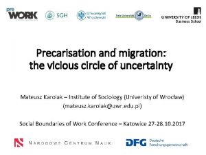 Precarisation and migration the vicious circle of uncertainty