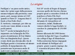 Le origini Putifigari e un paese molto antico