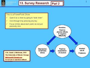 Foundations of Research 13 Survey Research Part 2