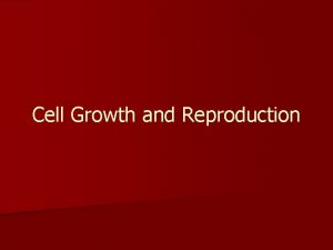 Cell Growth and Reproduction Limits to cell growth