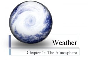 Weather Chapter 1 The Atmosphere Earths Atmosphere Supports