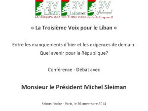 La Troisime Voix pour le Liban Entre les