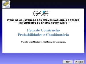 ITENS DE CONSTRUO DOS EXAMES NACIONAIS E TESTES