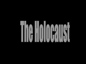 Elements Leading to the Holocaust History of AntiSemitism