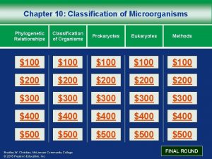 Chapter 10 Classification of Microorganisms Phylogenetic Relationships Classification
