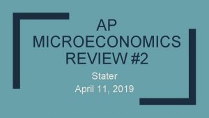 AP MICROECONOMICS REVIEW 2 Stater April 11 2019