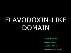 FLAVODOXINLIKE DOMAIN Carole Bernard Lorena Gmez Carolina Nuez