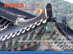 Chapter 16 Democratic Peoples Republic of Korea and