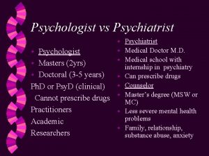 Psychologist vs Psychiatrist w Psychologist w Masters 2