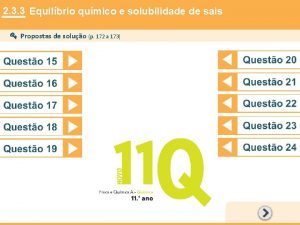 2 3 3 Equilbrio qumico e solubilidade de