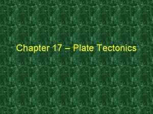 Chapter 17 Plate Tectonics Drifting Continents In an