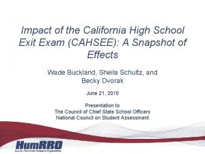 Impact of the California High School Exit Exam