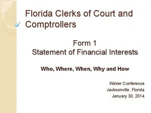 Florida Clerks of Court and Comptrollers Form 1