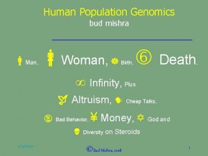 Human Population Genomics bud mishra Man Woman Death