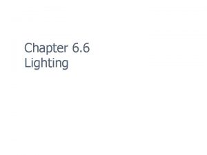 Chapter 6 6 Lighting Digital Lighting Fundamentals n