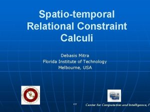 Spatiotemporal Relational Constraint Calculi Debasis Mitra Florida Institute