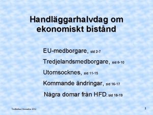 Handlggarhalvdag om ekonomiskt bistnd EUmedborgare sid 2 7