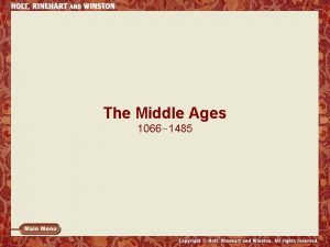 The Middle Ages 1066 1485 Norman England In