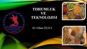 TOHUMLUK VE TEKNOLOJISI Dr Erkan ZATA DERS IERII