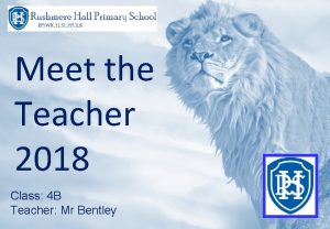 Meet the Teacher 2018 Class 4 B Teacher