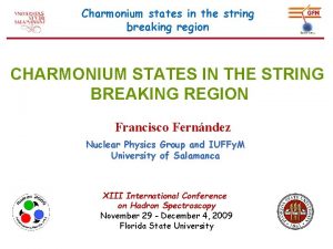 Charmonium states in the string breaking region CHARMONIUM