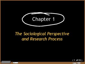 Chapter 1 The Sociological Perspective and Research Process