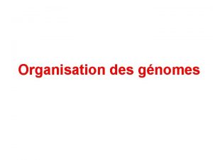 Organisation des gnomes Gnralits Gnome Ensemble de linformation