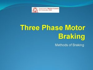 Three Phase Motor Braking Methods of Braking Acknowledgements
