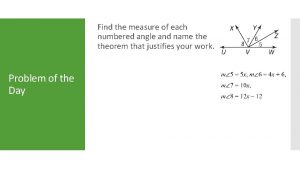 Find the measure of each numbered angle and